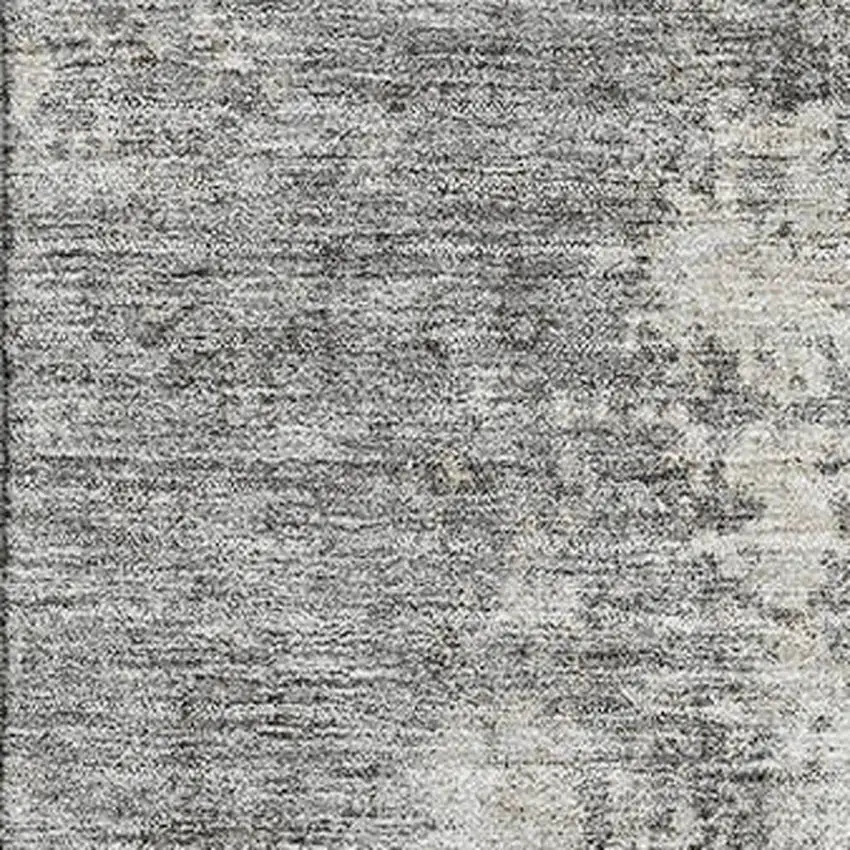 Gray And Ivory Abstract Washable Area Rug With UV Protection Photo 3