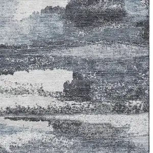 Photo of Gray And Ivory Abstract Washable Area Rug With UV Protection