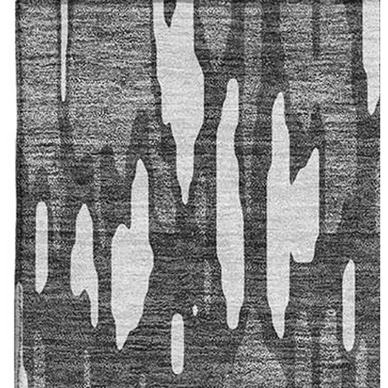 Gray And Ivory Abstract Washable Area Rug With UV Protection Photo 3