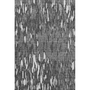 Photo of Gray And Ivory Abstract Washable Area Rug With UV Protection