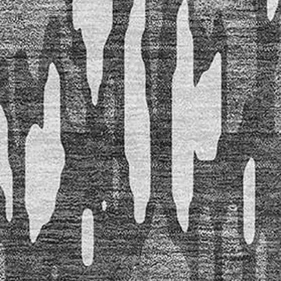 Gray And Ivory Abstract Washable Area Rug With UV Protection Photo 2