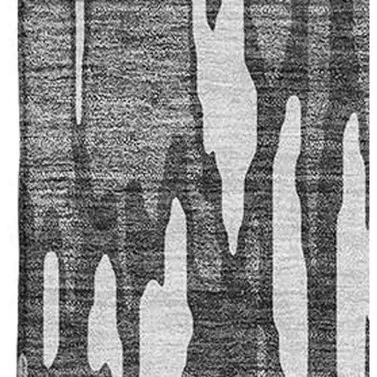 Gray And Ivory Abstract Washable Area Rug With UV Protection Photo 2
