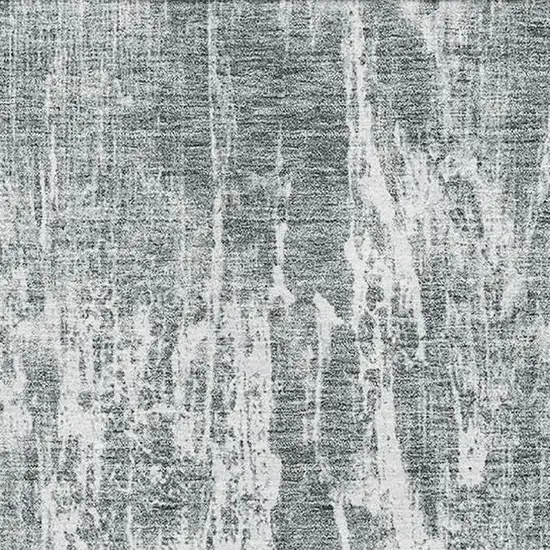 Gray And Ivory Abstract Washable Area Rug With UV Protection Photo 2