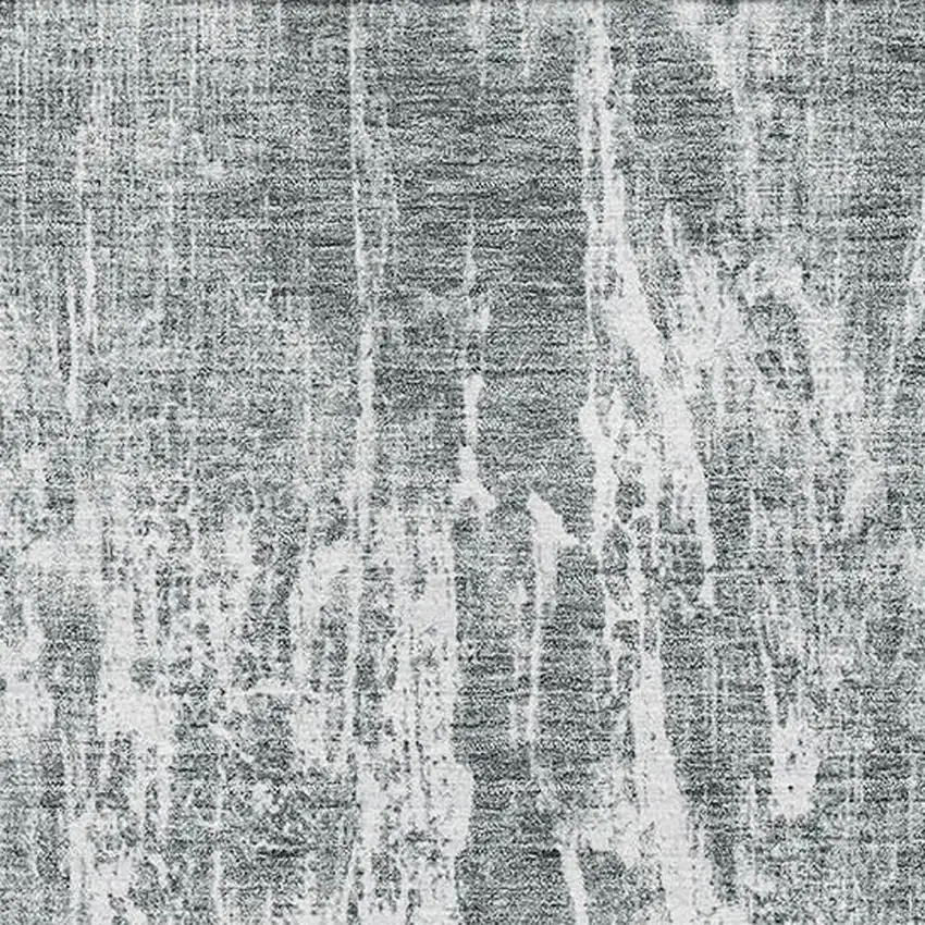 Gray And Ivory Abstract Washable Area Rug With UV Protection Photo 2