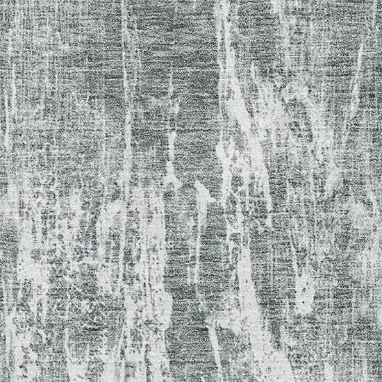 Gray And Ivory Abstract Washable Area Rug With UV Protection Photo 2