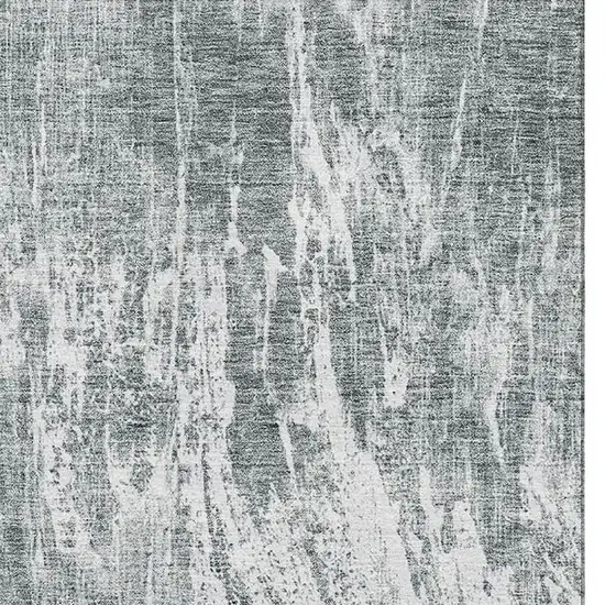 Gray And Ivory Abstract Washable Area Rug With UV Protection Photo 2
