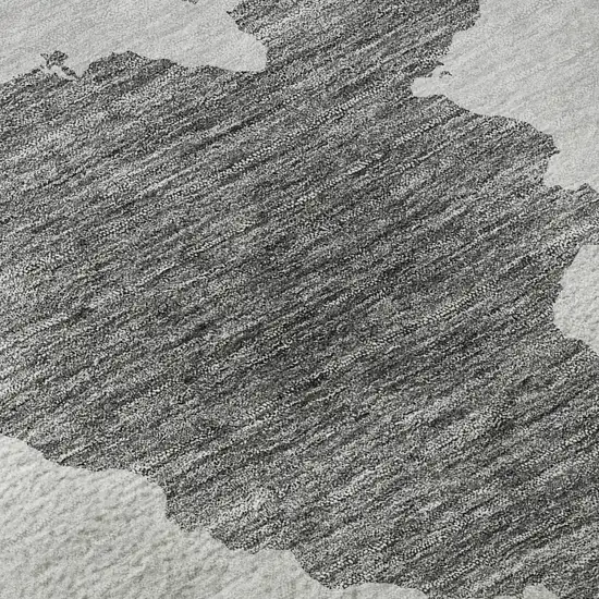 Gray And Ivory Abstract Washable Area Rug With UV Protection Photo 9