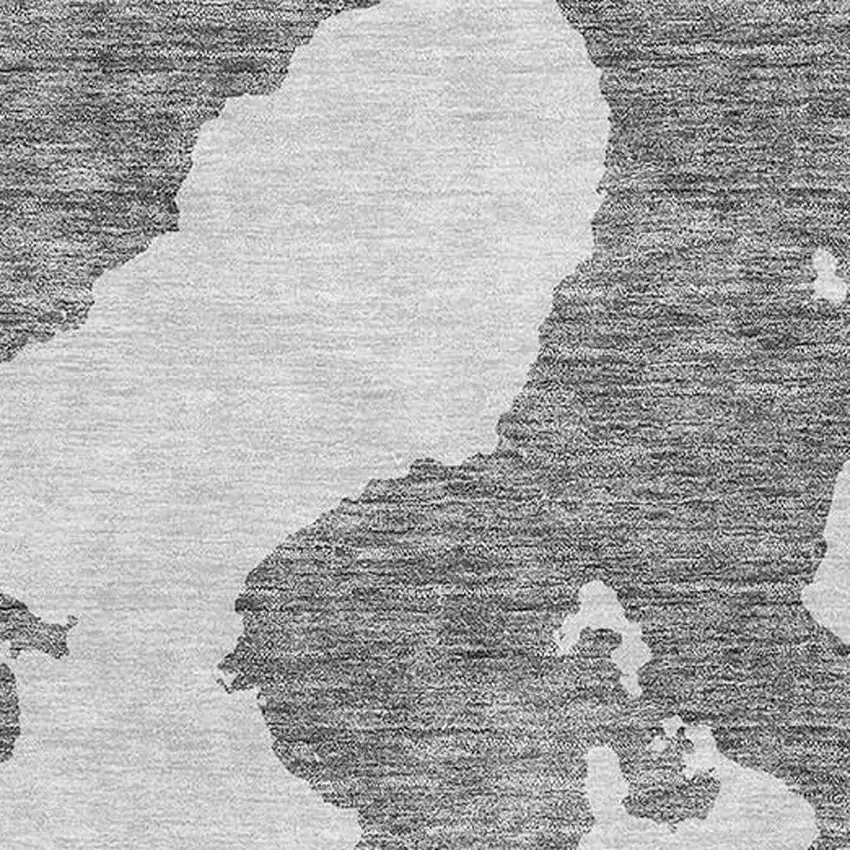 Gray And Ivory Abstract Washable Area Rug With UV Protection Photo 2