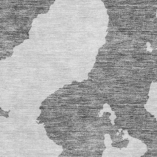 Gray And Ivory Abstract Washable Area Rug With UV Protection Photo 2