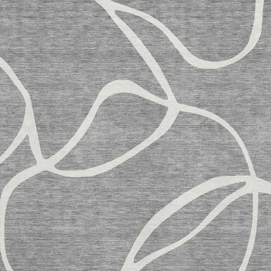 Gray And Ivory Abstract Washable Area Rug With UV Protection Photo 2