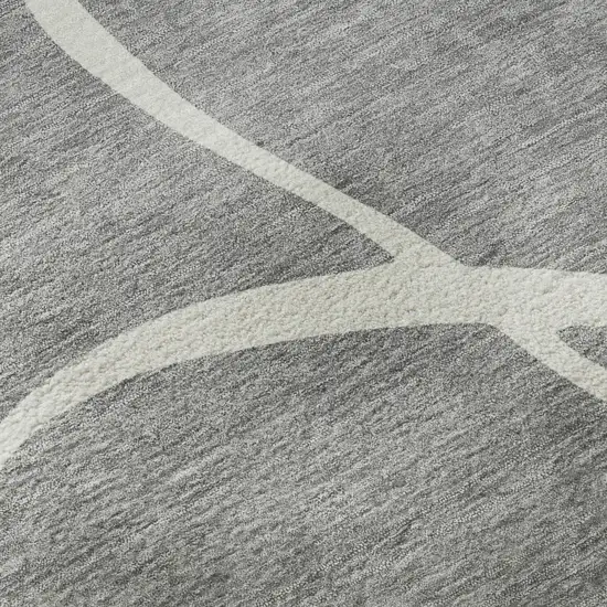Gray And Ivory Abstract Washable Area Rug With UV Protection Photo 9
