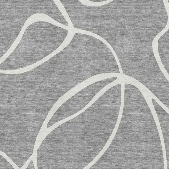 Gray And Ivory Abstract Washable Area Rug With UV Protection Photo 2