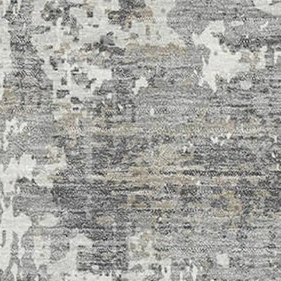 Gray And Ivory Abstract Washable Area Rug With UV Protection Photo 2