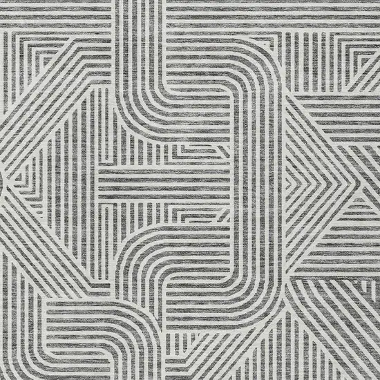 Gray And Ivory Abstract Washable Indoor Outdoor Area Rug Photo 7