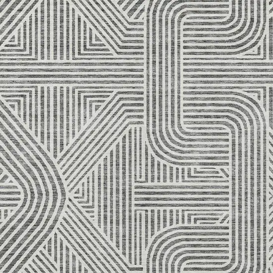 Gray And Ivory Abstract Washable Indoor Outdoor Area Rug Photo 9