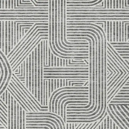 Gray And Ivory Abstract Washable Indoor Outdoor Area Rug Photo 6