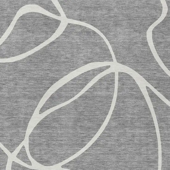 Gray And Ivory Abstract Washable Indoor Outdoor Area Rug Photo 6