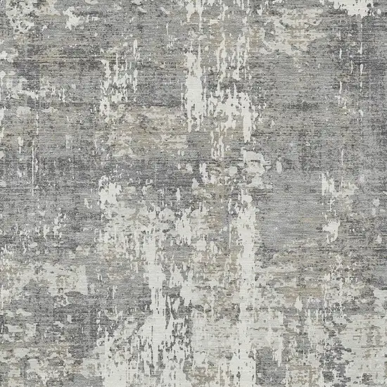 Gray And Ivory Abstract Washable Indoor Outdoor Area Rug Photo 5
