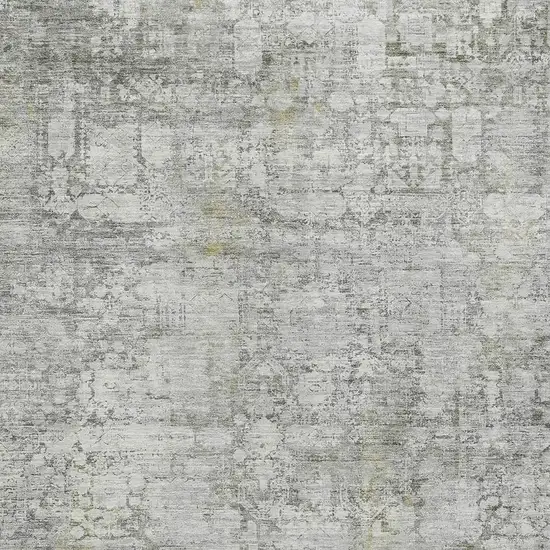 Gray And Ivory Abstract Washable Indoor Outdoor Area Rug Photo 4