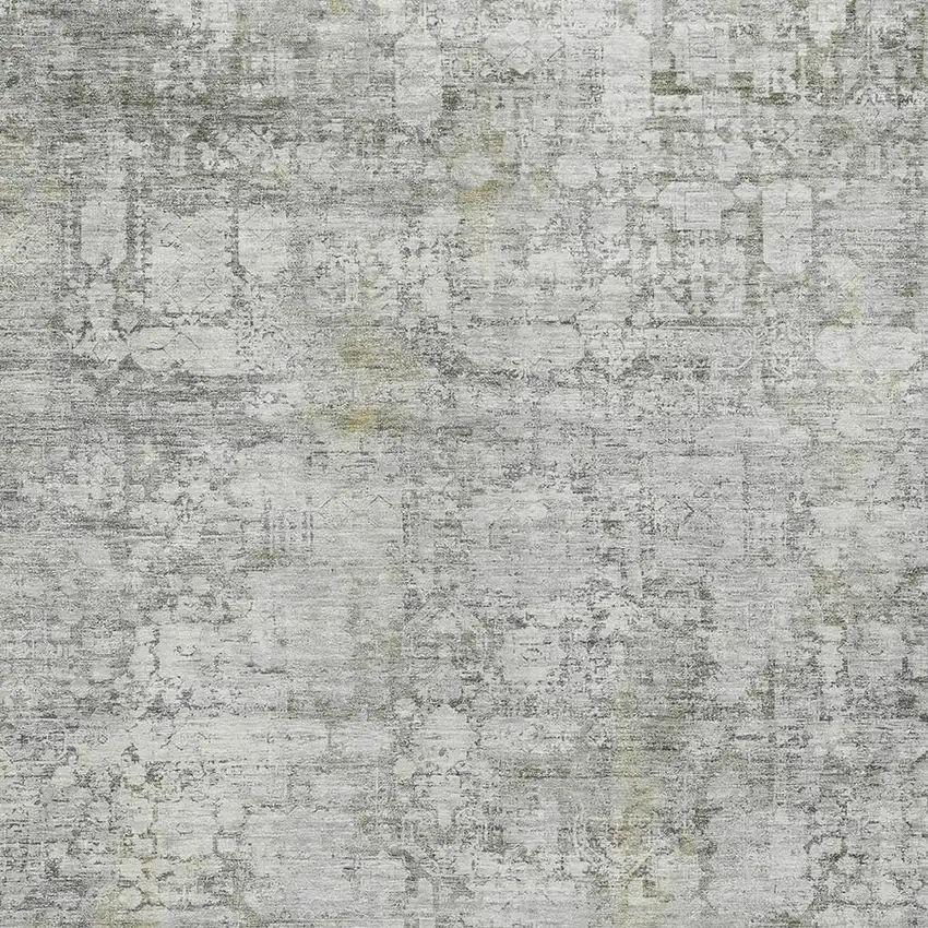 Gray And Ivory Abstract Washable Indoor Outdoor Area Rug Photo 4