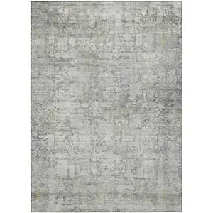 Photo of Gray And Ivory Abstract Washable Indoor Outdoor Area Rug