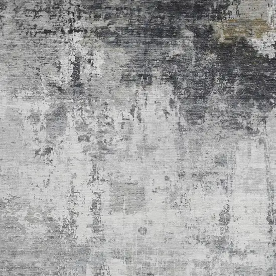 Gray And Ivory Abstract Washable Indoor Outdoor Area Rug Photo 3