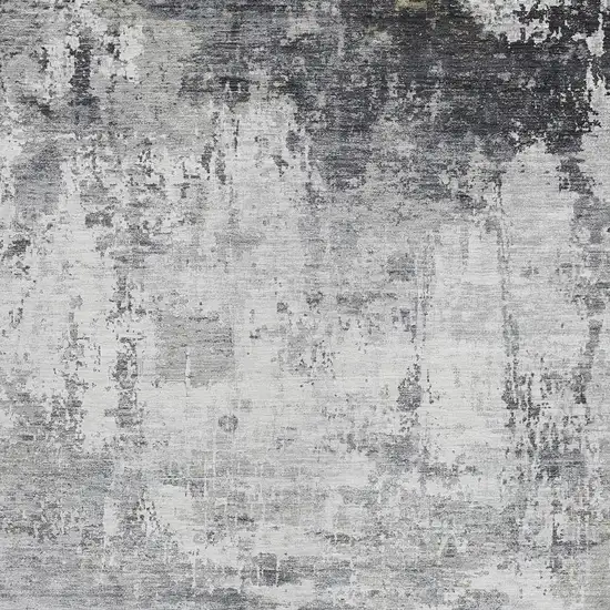 Gray And Ivory Abstract Washable Indoor Outdoor Area Rug Photo 3