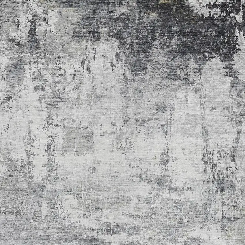 Gray And Ivory Abstract Washable Indoor Outdoor Area Rug Photo 3