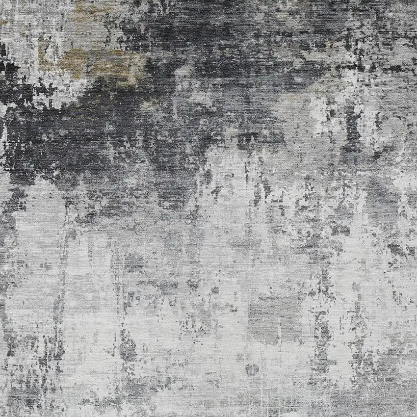 Gray And Ivory Abstract Washable Indoor Outdoor Area Rug Photo 7