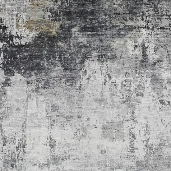 Gray And Ivory Abstract Washable Indoor Outdoor Area Rug Photo 7