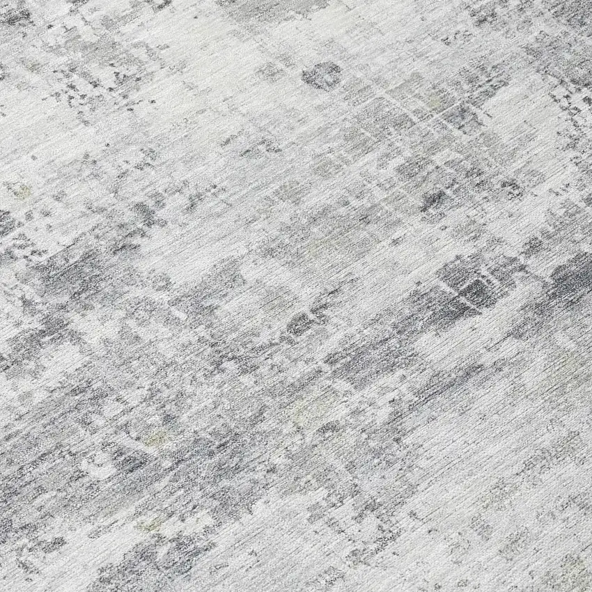 Gray And Ivory Abstract Washable Indoor Outdoor Area Rug Photo 8