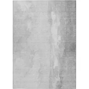 Photo of Gray And Ivory Abstract Washable Indoor Outdoor Area Rug