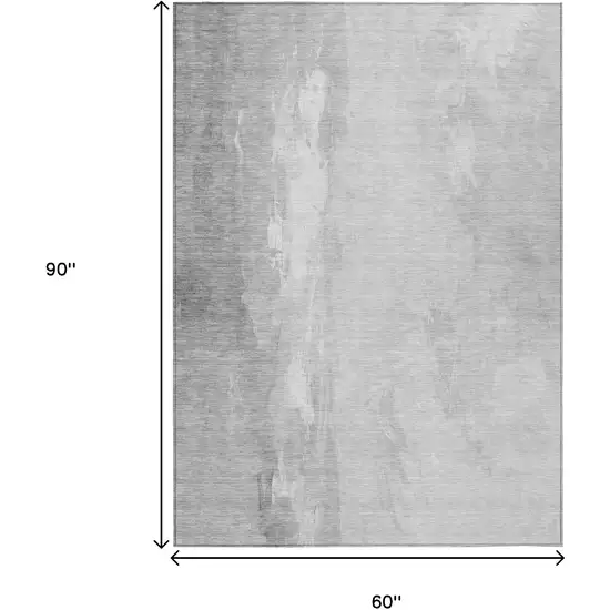 Gray And Ivory Abstract Washable Indoor Outdoor Area Rug Photo 9