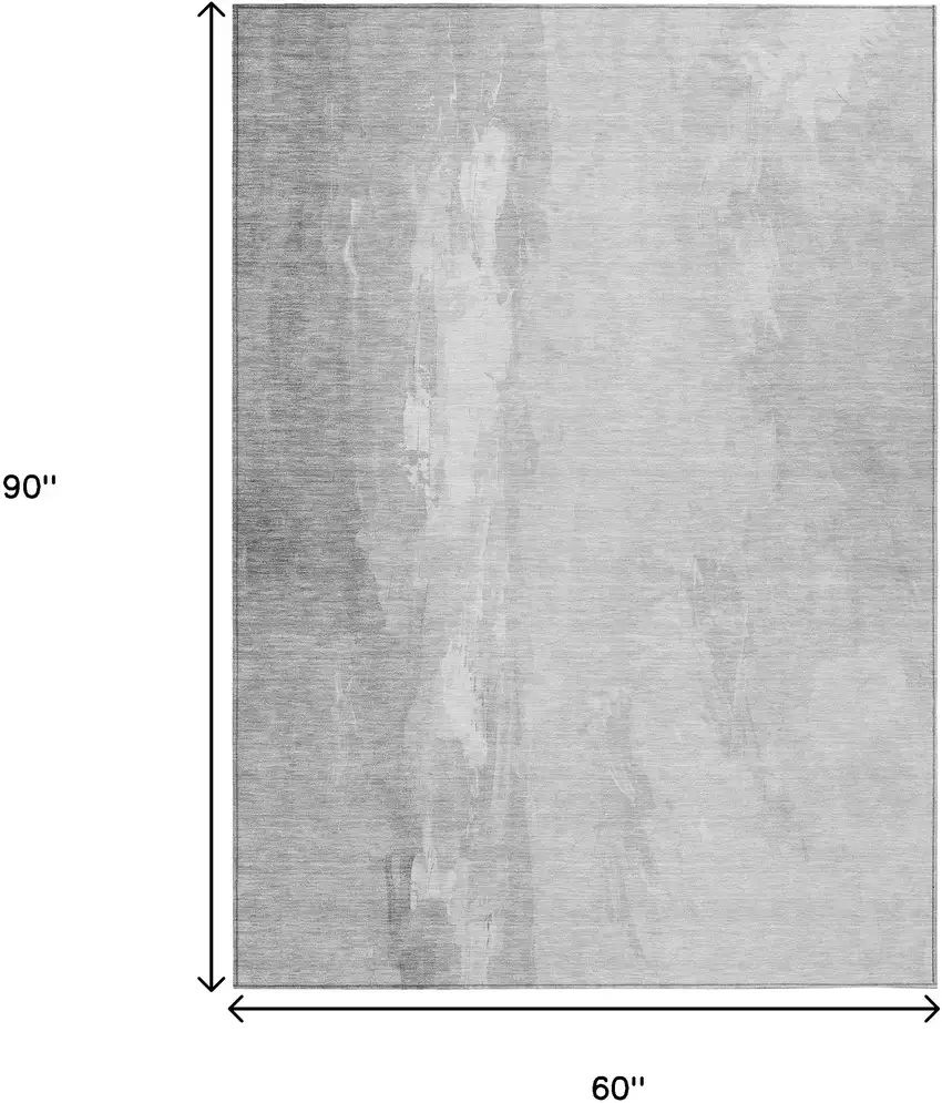 Gray And Ivory Abstract Washable Indoor Outdoor Area Rug Photo 9