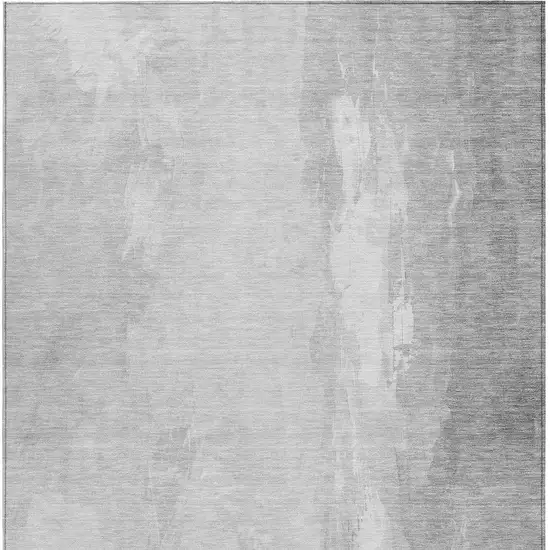 Gray And Ivory Abstract Washable Indoor Outdoor Area Rug Photo 3