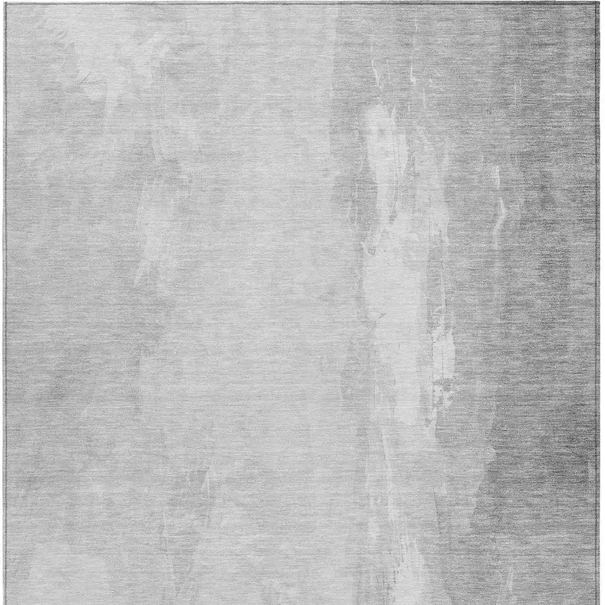 Gray And Ivory Abstract Washable Indoor Outdoor Area Rug Photo 3