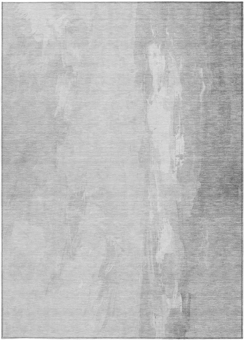 Gray And Ivory Abstract Washable Indoor Outdoor Area Rug Photo 1