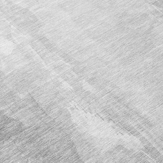 Gray And Ivory Abstract Washable Indoor Outdoor Area Rug Photo 9