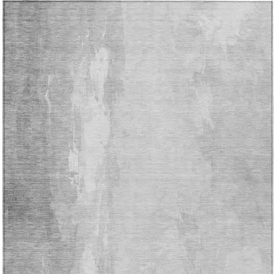 Gray And Ivory Abstract Washable Indoor Outdoor Area Rug Photo 4