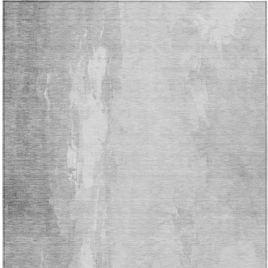 Gray And Ivory Abstract Washable Indoor Outdoor Area Rug Photo 7