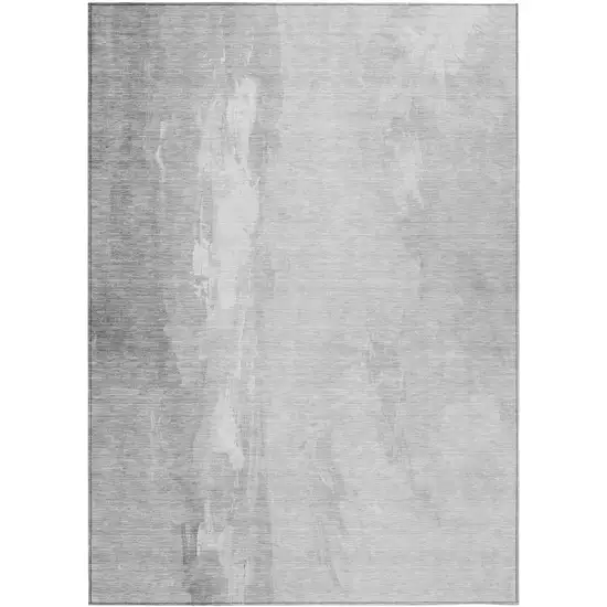 Gray And Ivory Abstract Washable Indoor Outdoor Area Rug Photo 1