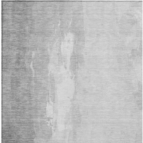 Gray And Ivory Abstract Washable Indoor Outdoor Area Rug Photo 6