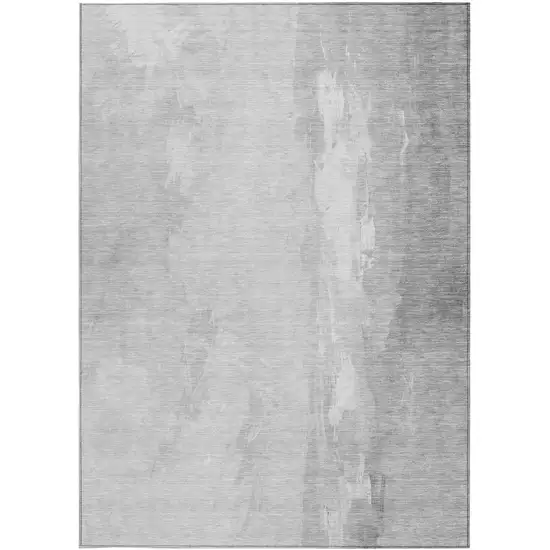 Gray And Ivory Abstract Washable Indoor Outdoor Area Rug Photo 1