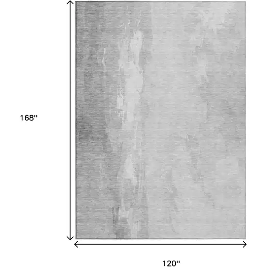Gray And Ivory Abstract Washable Indoor Outdoor Area Rug Photo 9