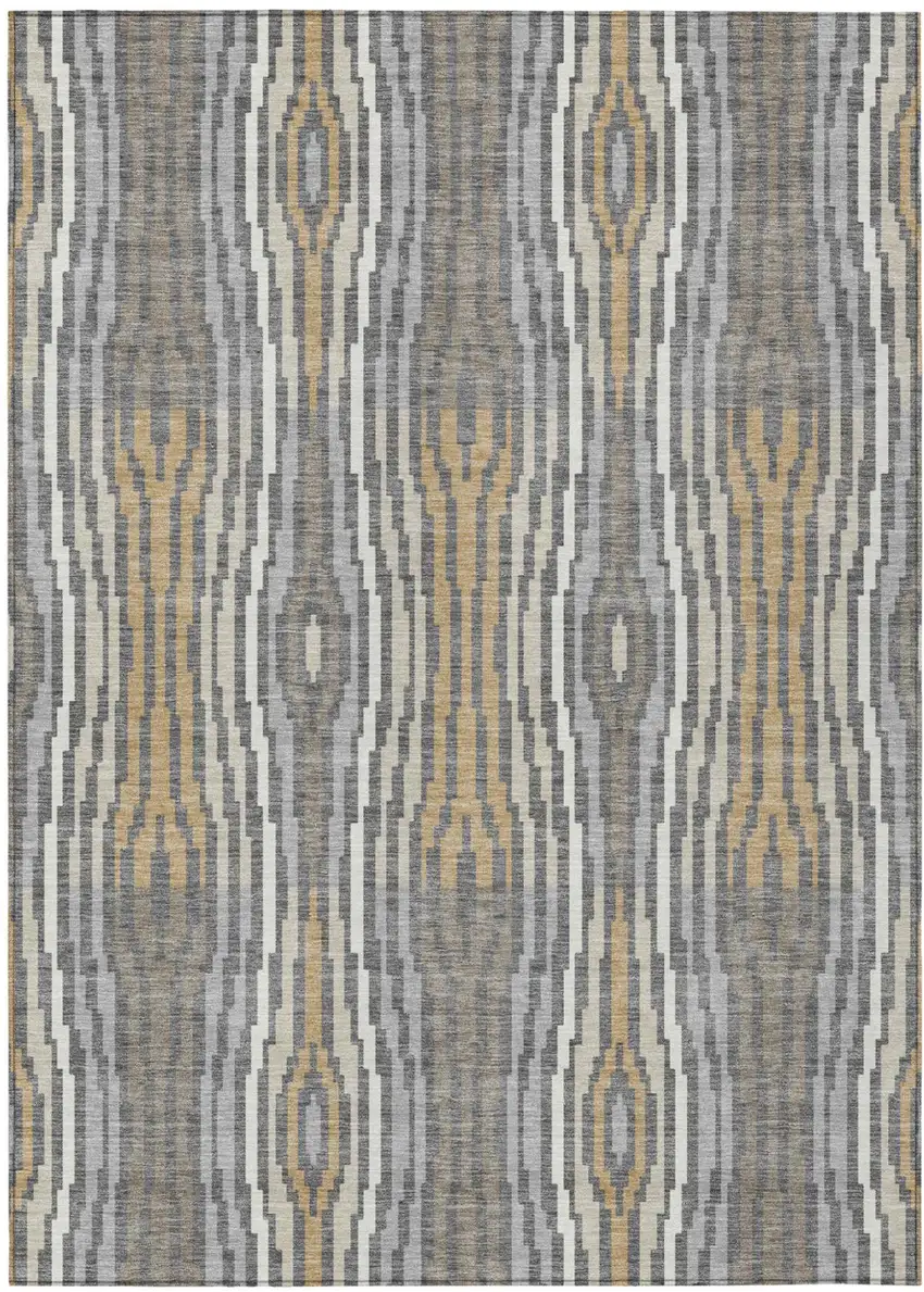 Gray And Ivory Abstract Washable Indoor Outdoor Area Rug Photo 2
