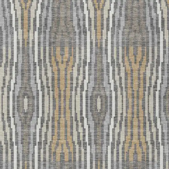 Gray And Ivory Abstract Washable Indoor Outdoor Area Rug Photo 4