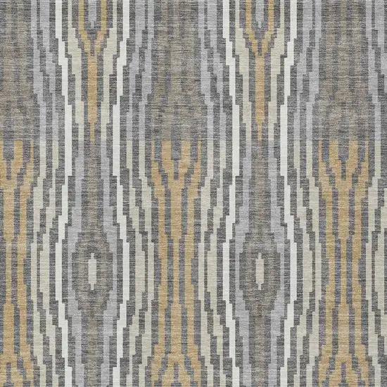 Gray And Ivory Abstract Washable Indoor Outdoor Area Rug Photo 3