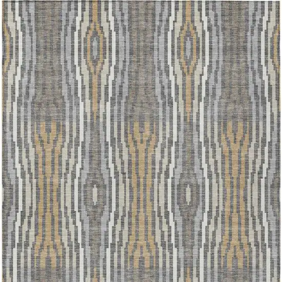 Gray And Ivory Abstract Washable Indoor Outdoor Area Rug Photo 5