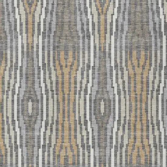 Gray And Ivory Abstract Washable Indoor Outdoor Area Rug Photo 4