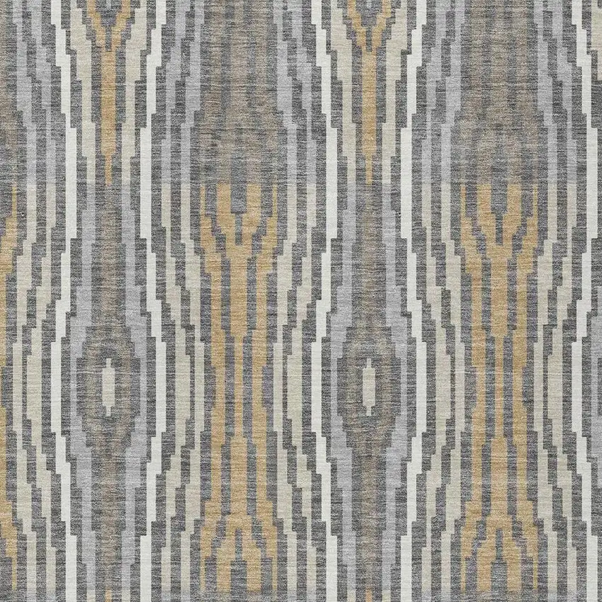 Gray And Ivory Abstract Washable Indoor Outdoor Area Rug Photo 4